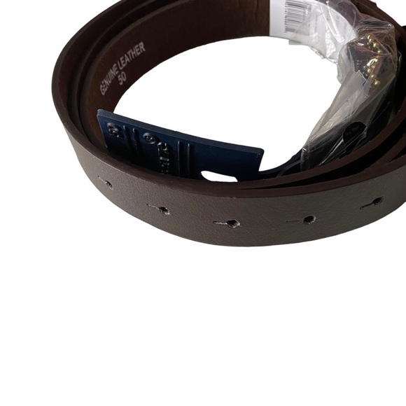 Firenze 2 Black Genuine Leather 1 Tack Stitch 1 Textured Flat Men 1.25”W 50 NWT - Picture 5 of 5